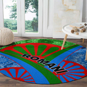 International Romani Day 2024 Round Carpet Gypsy Pattern Tribal