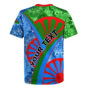 International Romani Day 2024 Rugby Jersey Gypsy Pattern Tribal