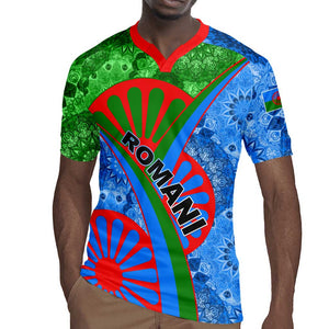 International Romani Day 2024 Rugby Jersey Gypsy Pattern Tribal