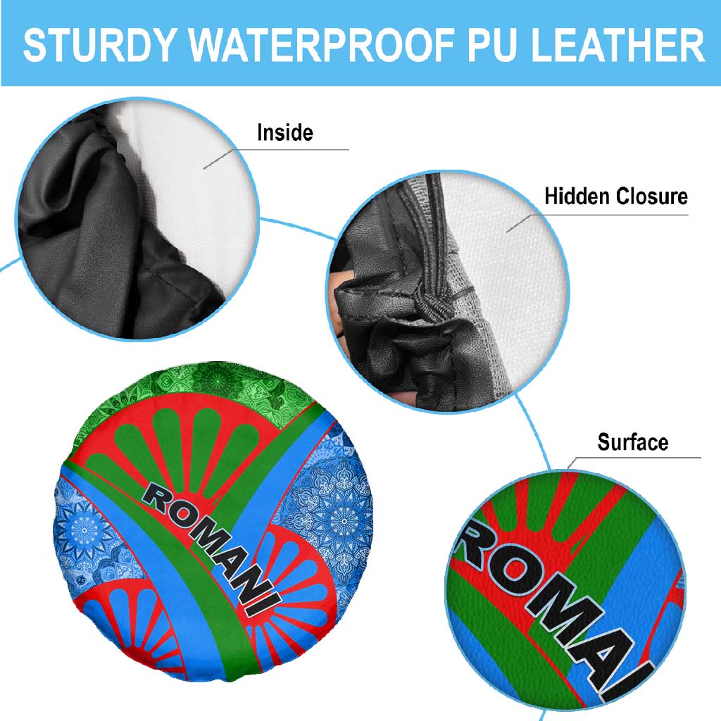 International Romani Day 2024 Spare Tire Cover Gypsy Pattern Tribal