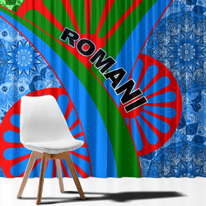 International Romani Day 2024 Window Curtain Gypsy Pattern Tribal