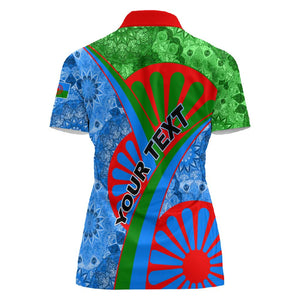 International Romani Day 2024 Women Polo Shirt Gypsy Pattern Tribal