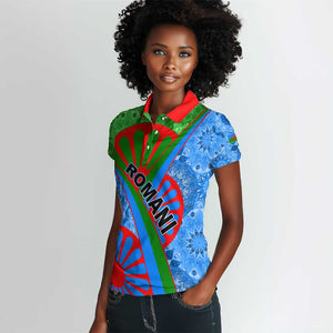 International Romani Day 2024 Women Polo Shirt Gypsy Pattern Tribal