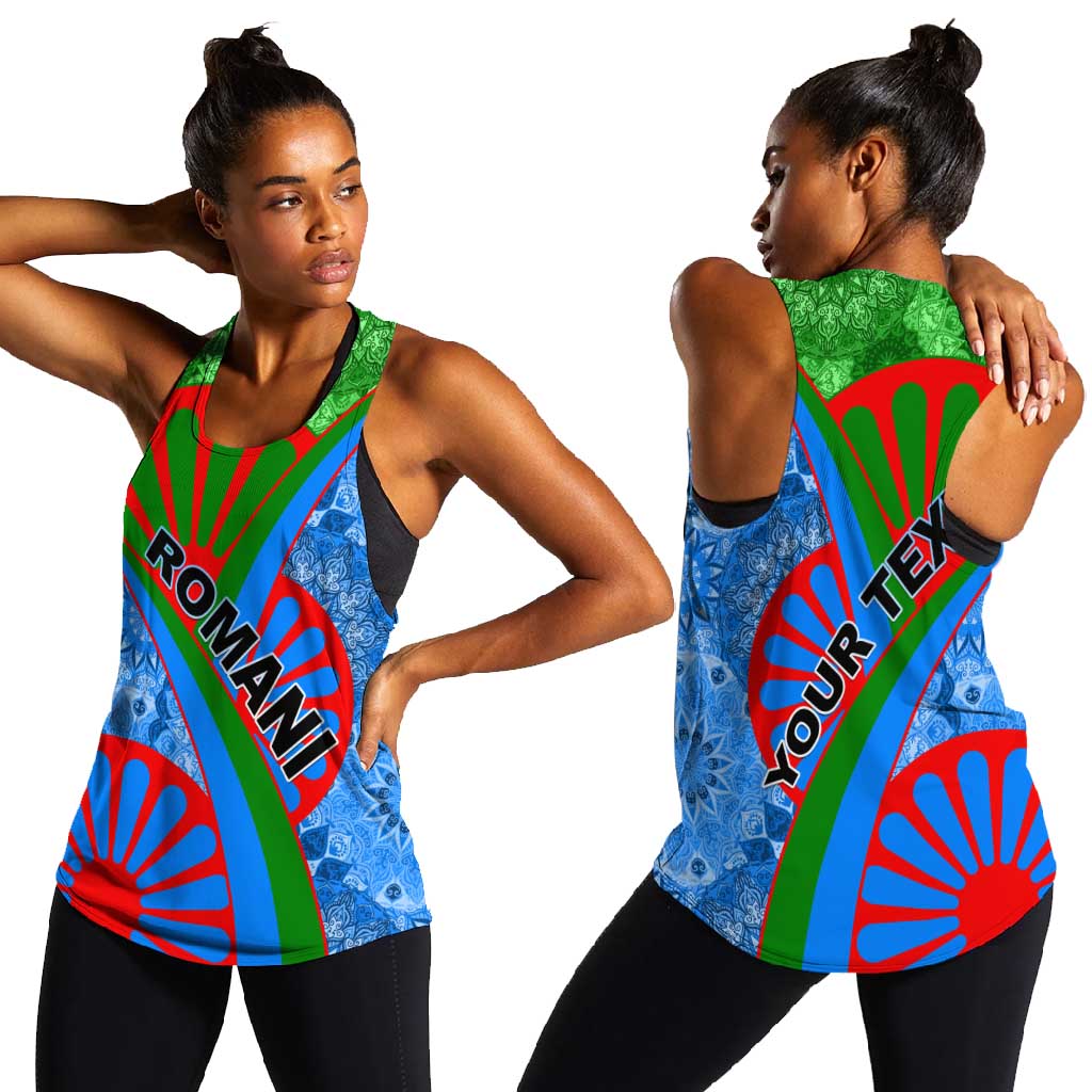 International Romani Day 2024 Women Racerback Tank Gypsy Pattern Tribal