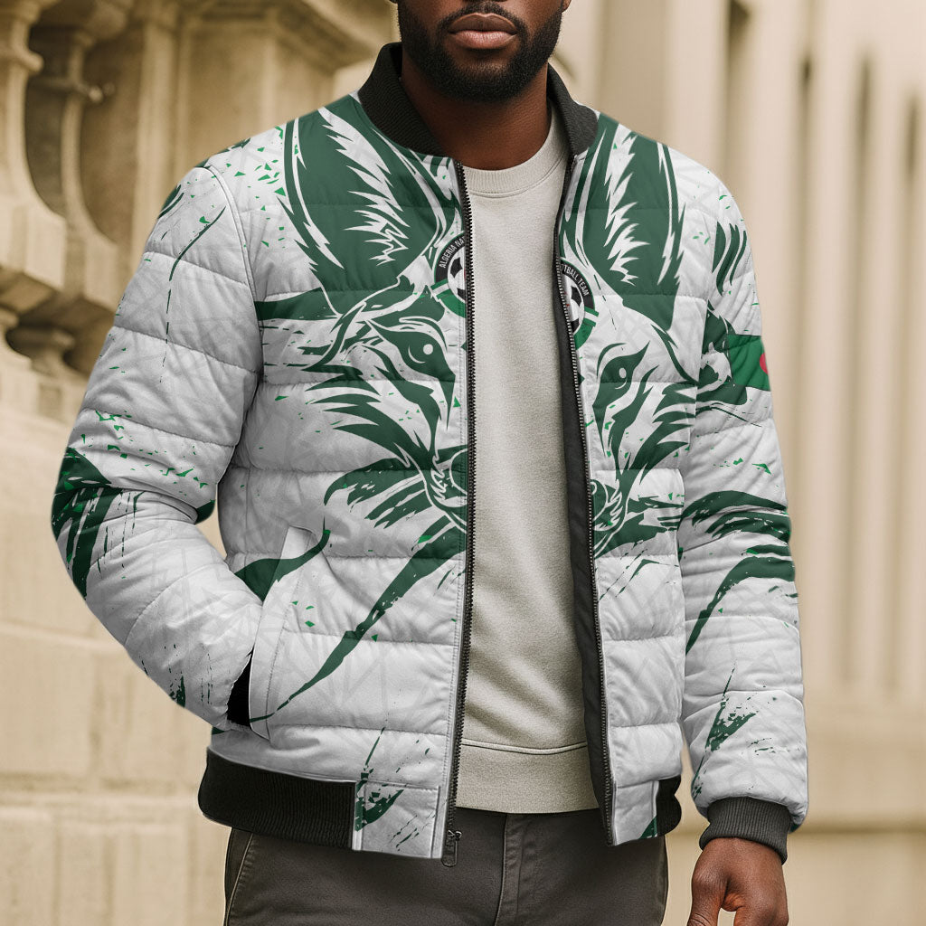 Custom Algeria 2026 World Football Bomber Puffer Jacket Les Fennecs Come On