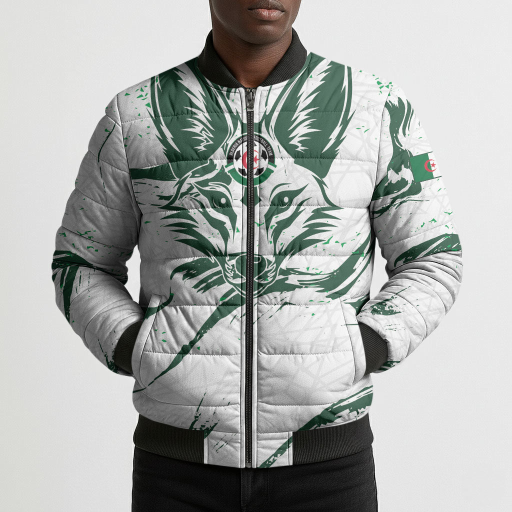 Custom Algeria 2026 World Football Bomber Puffer Jacket Les Fennecs Come On