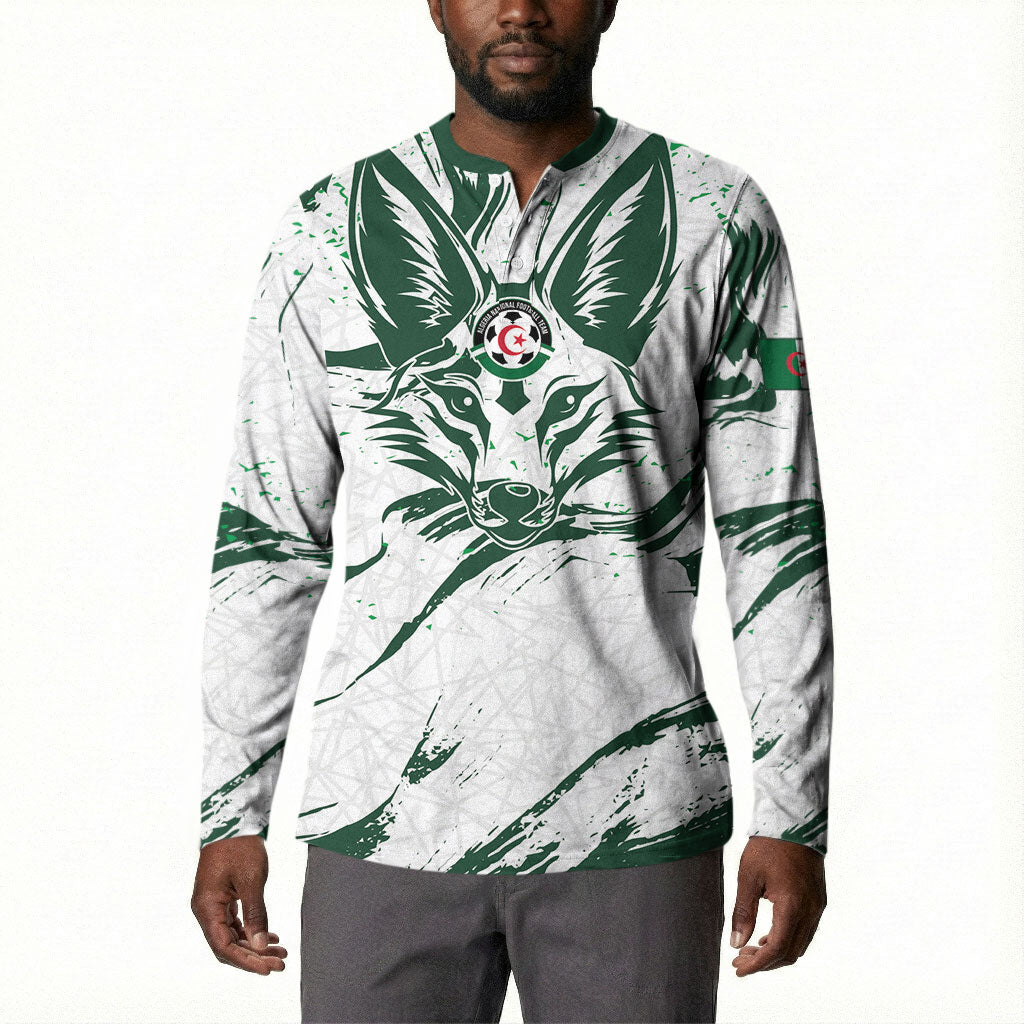 Custom Algeria 2026 World Football Button Sweatshirt Les Fennecs Come On