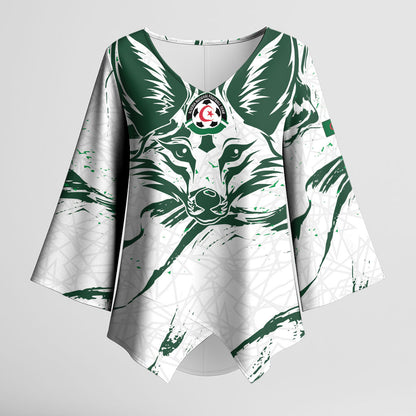 Custom Algeria 2026 World Football Kimono Sleeve Blouse Les Fennecs Come On