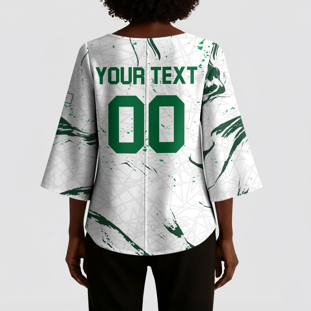Custom Algeria 2026 World Football Kimono Sleeve Blouse Les Fennecs Come On