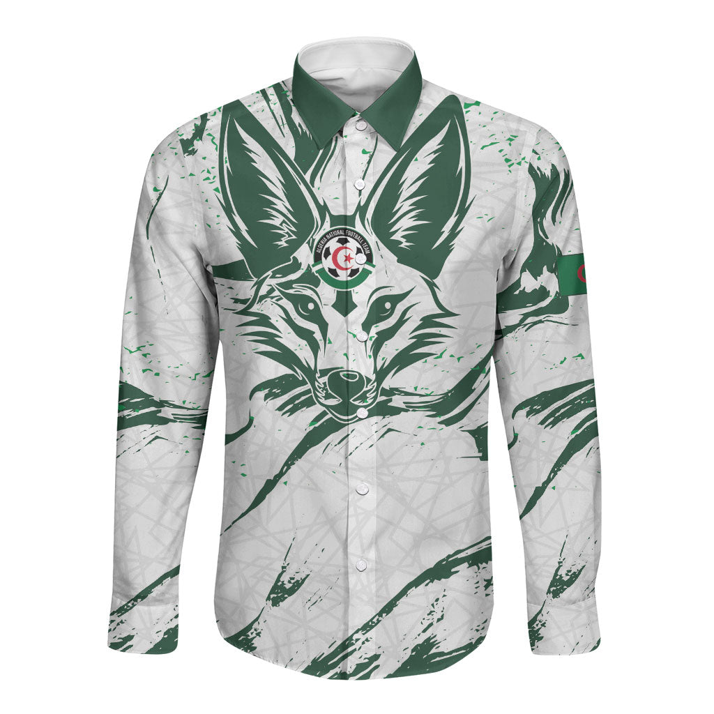 Custom Algeria 2026 World Football Long Sleeve Button Shirt Les Fennecs Come On