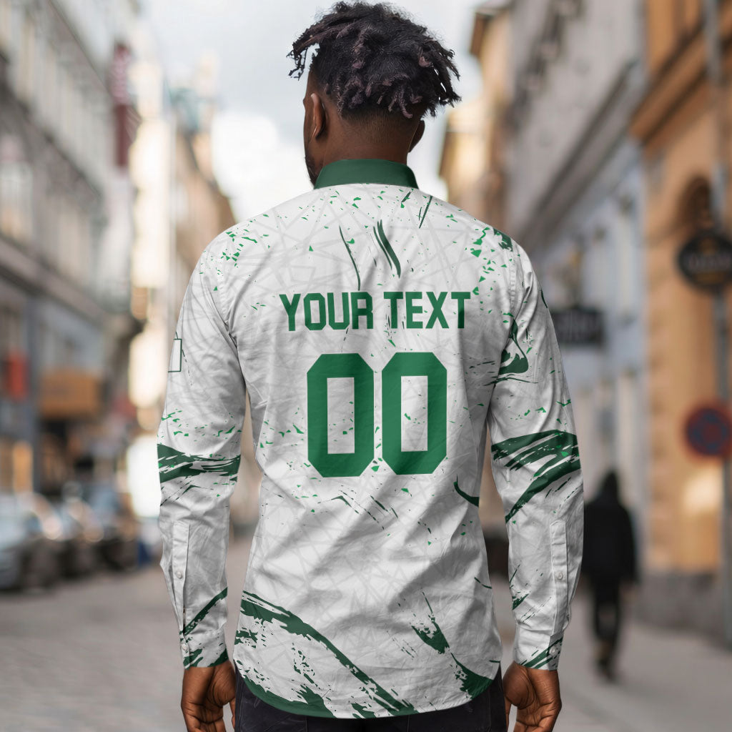 Custom Algeria 2026 World Football Long Sleeve Button Shirt Les Fennecs Come On