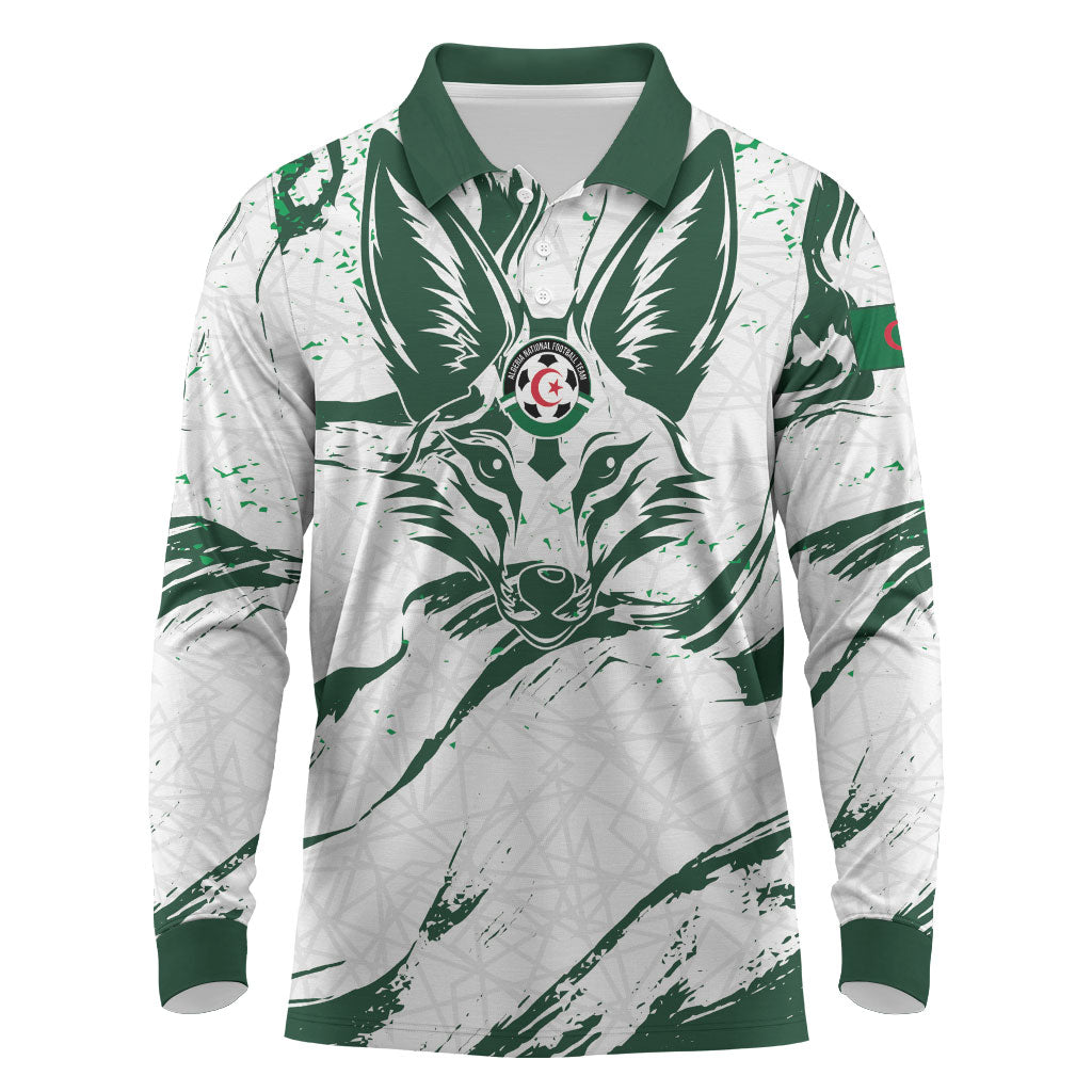 Custom Algeria 2026 World Football Long Sleeve Polo Shirt Les Fennecs Come On