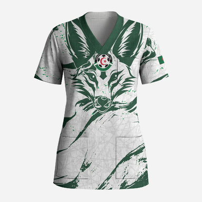 Custom Algeria 2026 World Football Scrub Top Les Fennecs Come On