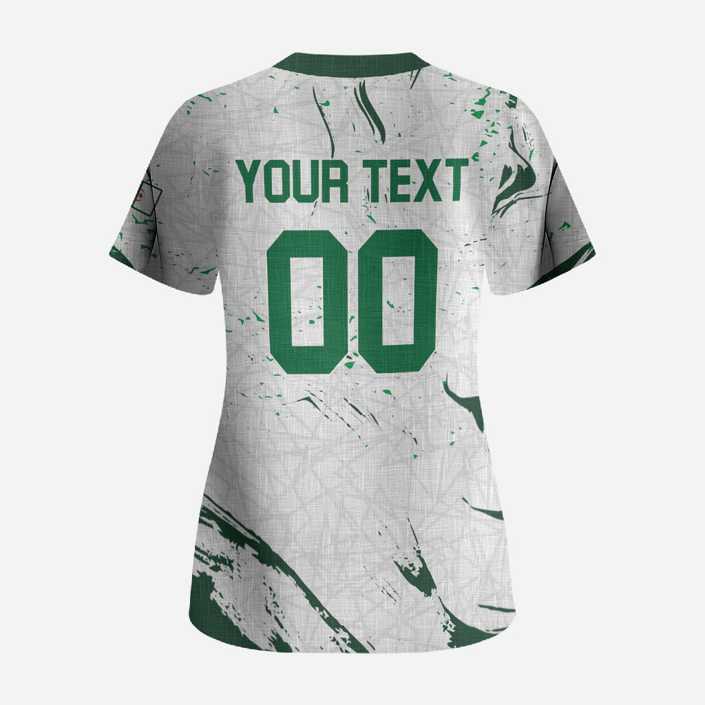 Custom Algeria 2026 World Football Scrub Top Les Fennecs Come On