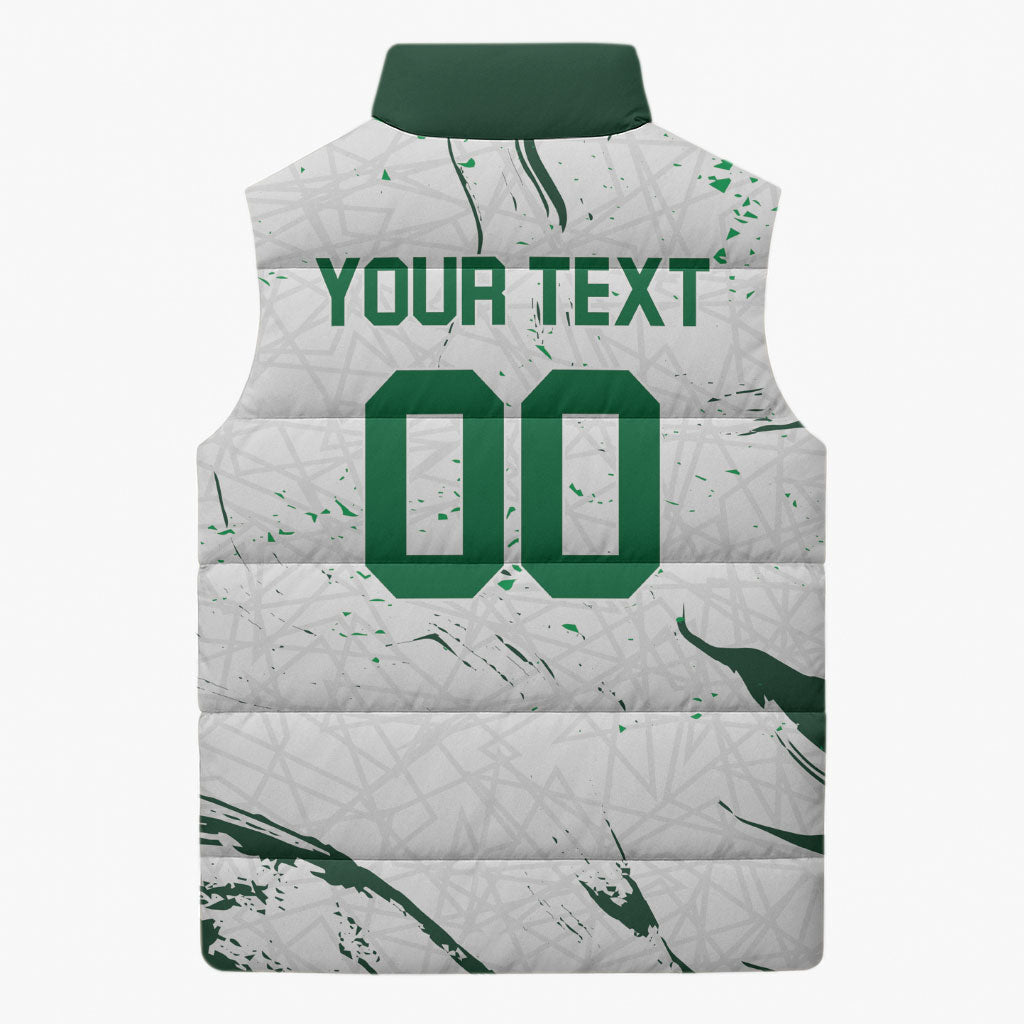 Custom Algeria 2026 World Football Sleeveless Puffer Jacket Les Fennecs Come On