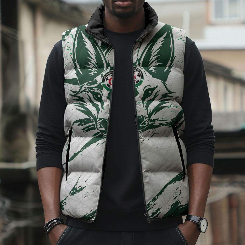 Custom Algeria 2026 World Football Sleeveless Puffer Jacket Les Fennecs Come On