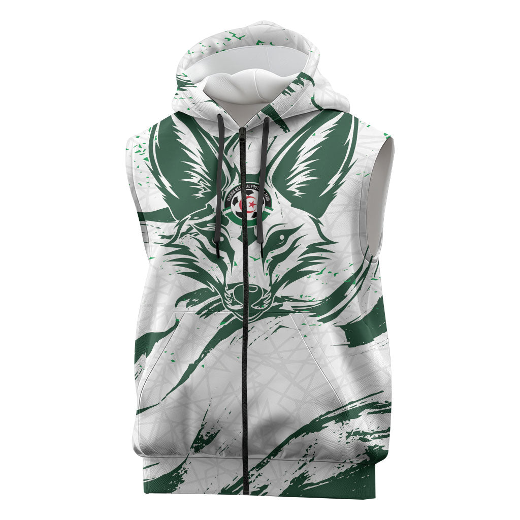 Custom Algeria 2026 World Football Sleeveless Zip Hoodie Les Fennecs Come On