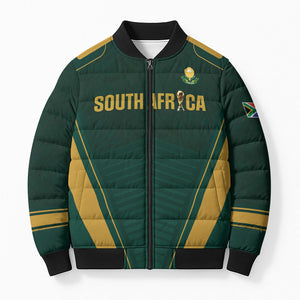 Custom South Africa 2026 World Football Bomber Puffer Jacket Bafana Bafana Woza