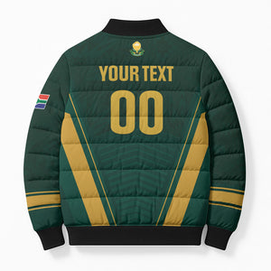 Custom South Africa 2026 World Football Bomber Puffer Jacket Bafana Bafana Woza