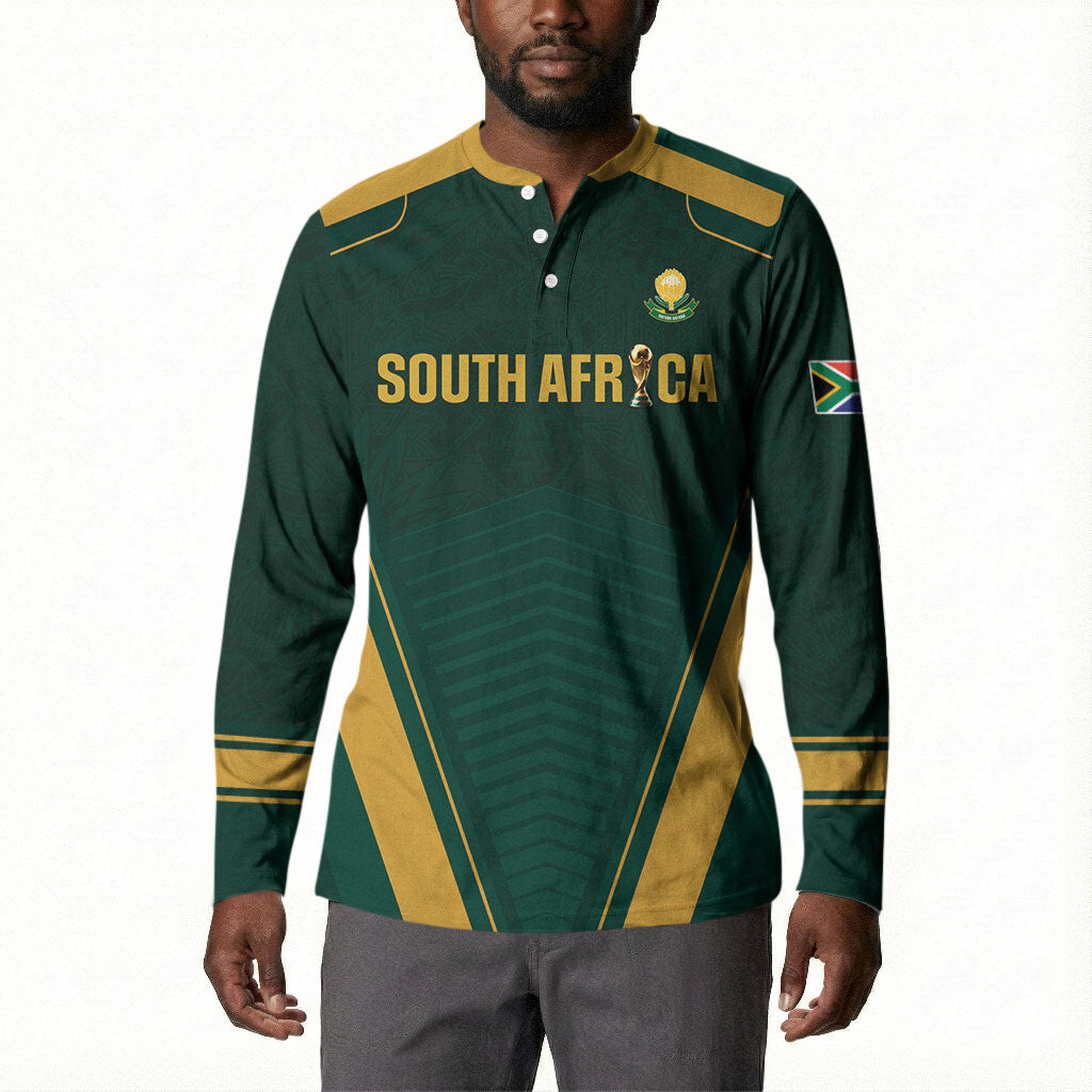 Custom South Africa 2026 World Football Button Sweatshirt Bafana Bafana Woza