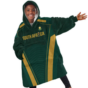 Custom South Africa 2026 World Football Kid Wearable Blanket Hoodie Bafana Bafana Woza