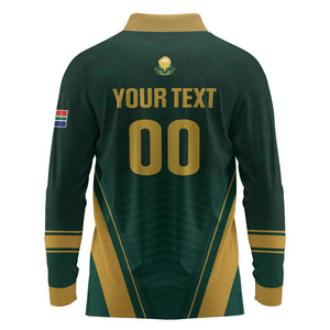 Custom South Africa 2026 World Football Long Sleeve Polo Shirt Bafana Bafana Woza