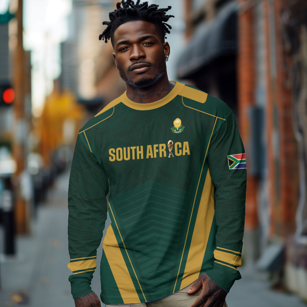 Custom South Africa 2026 World Football Long Sleeve Shirt Bafana Bafana Woza