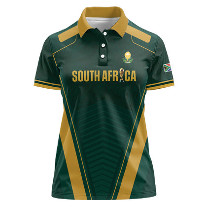 Custom South Africa 2026 World Football Women Polo Shirt Bafana Bafana Woza