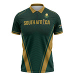 Custom South Africa 2026 World Football Zipper Polo Shirt Bafana Bafana Woza