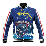 Custom Cape Verde 2026 World Football Baseball Jacket Blue Sharks Come On