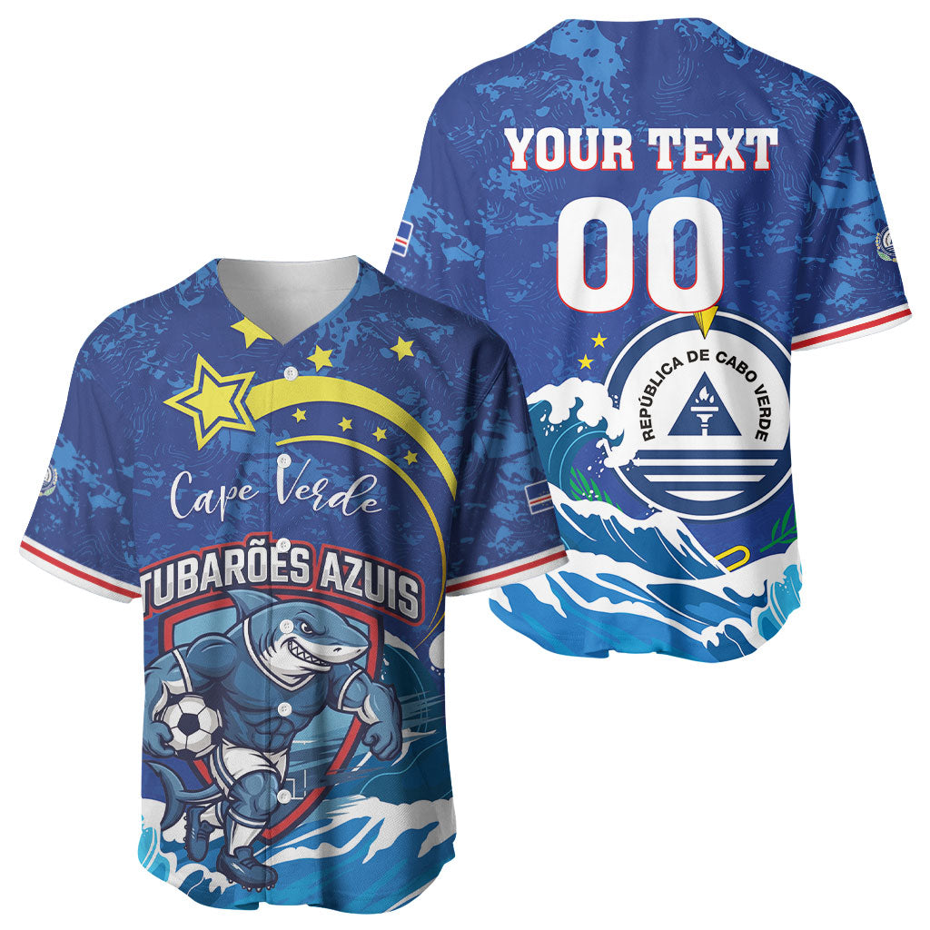 Custom Cape Verde 2026 World Football Baseball Jersey Blue Sharks Come On