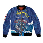 Custom Cape Verde 2026 World Football Bomber Jacket Blue Sharks Come On