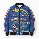Custom Cape Verde 2026 World Football Bomber Puffer Jacket Blue Sharks Come On
