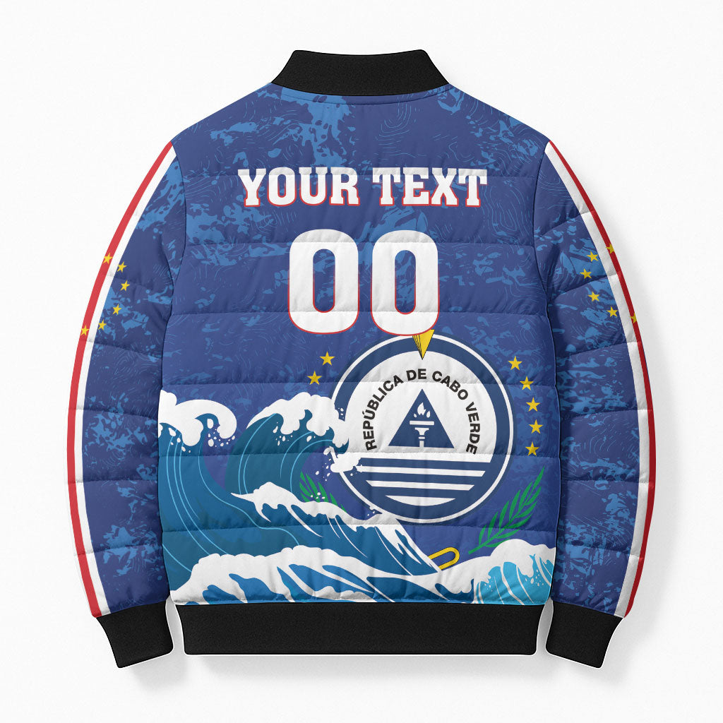 Custom Cape Verde 2026 World Football Bomber Puffer Jacket Blue Sharks Come On