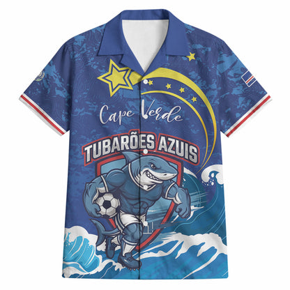 Custom Cape Verde 2026 World Football Hawaiian Shirt Blue Sharks Come On