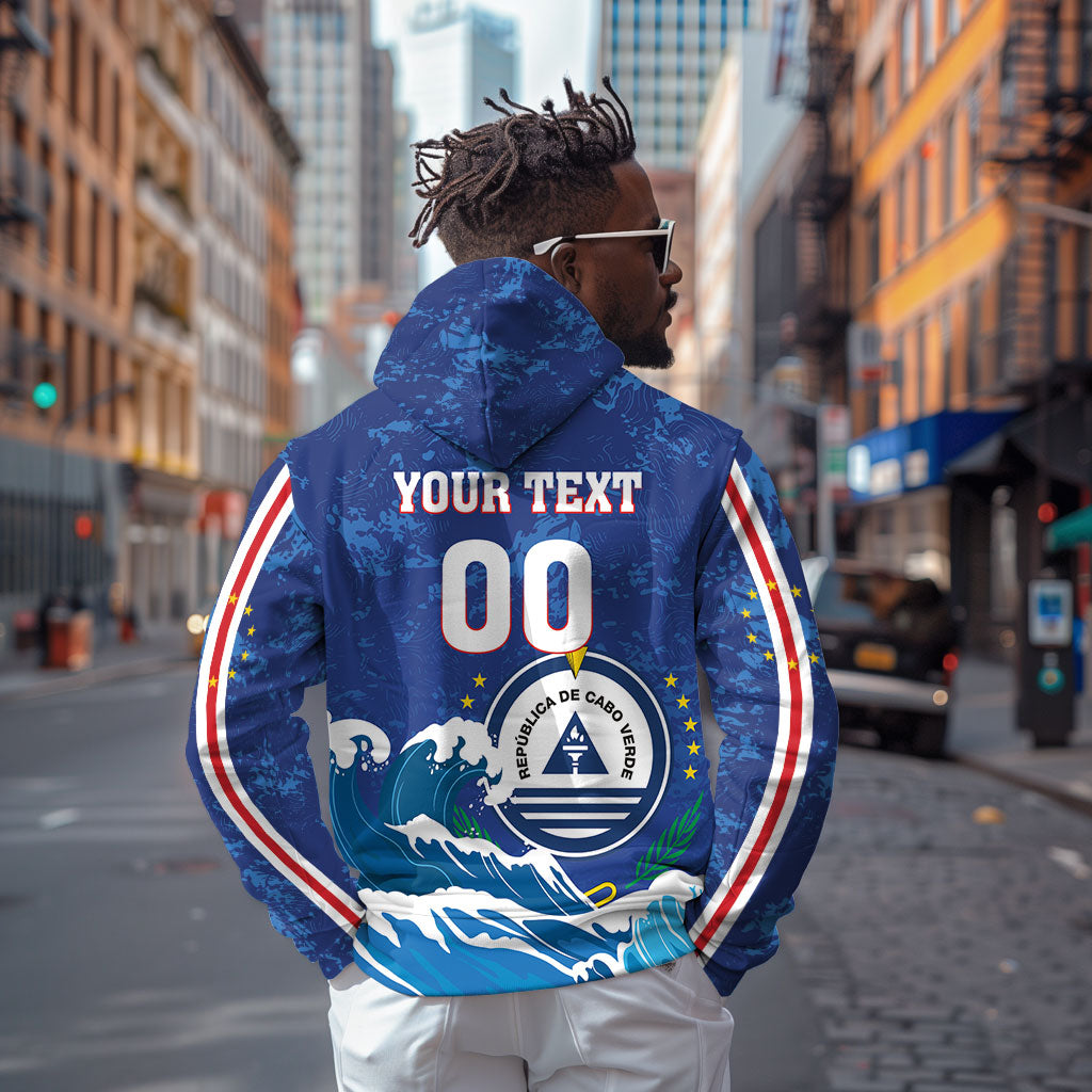 Custom Cape Verde 2026 World Football Hoodie Blue Sharks Come On