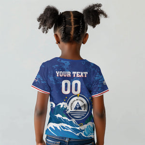 Custom Cape Verde 2026 World Football Kid T shirt Blue Sharks Come On