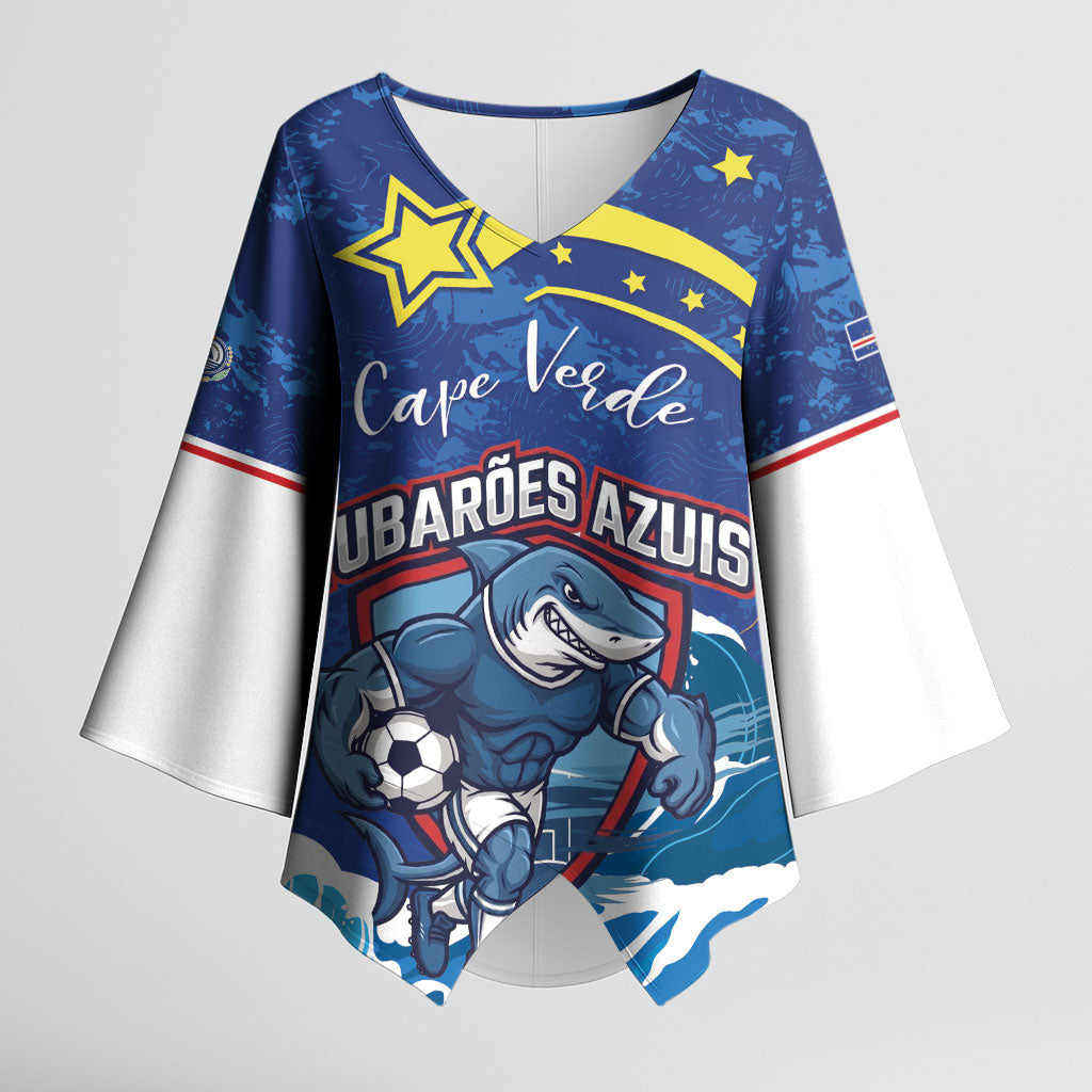 Custom Cape Verde 2026 World Football Kimono Sleeve Blouse Blue Sharks Come On