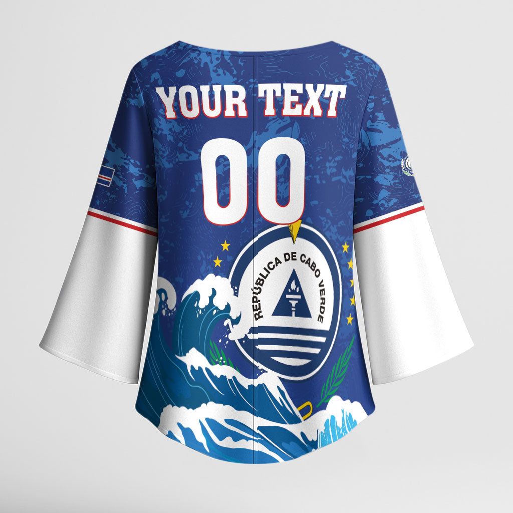Custom Cape Verde 2026 World Football Kimono Sleeve Blouse Blue Sharks Come On