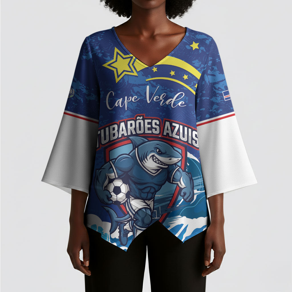Custom Cape Verde 2026 World Football Kimono Sleeve Blouse Blue Sharks Come On