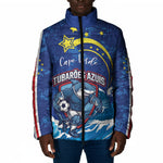 Custom Cape Verde 2026 World Football Padded Jacket Blue Sharks Come On