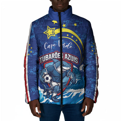 Custom Cape Verde 2026 World Football Padded Jacket Blue Sharks Come On