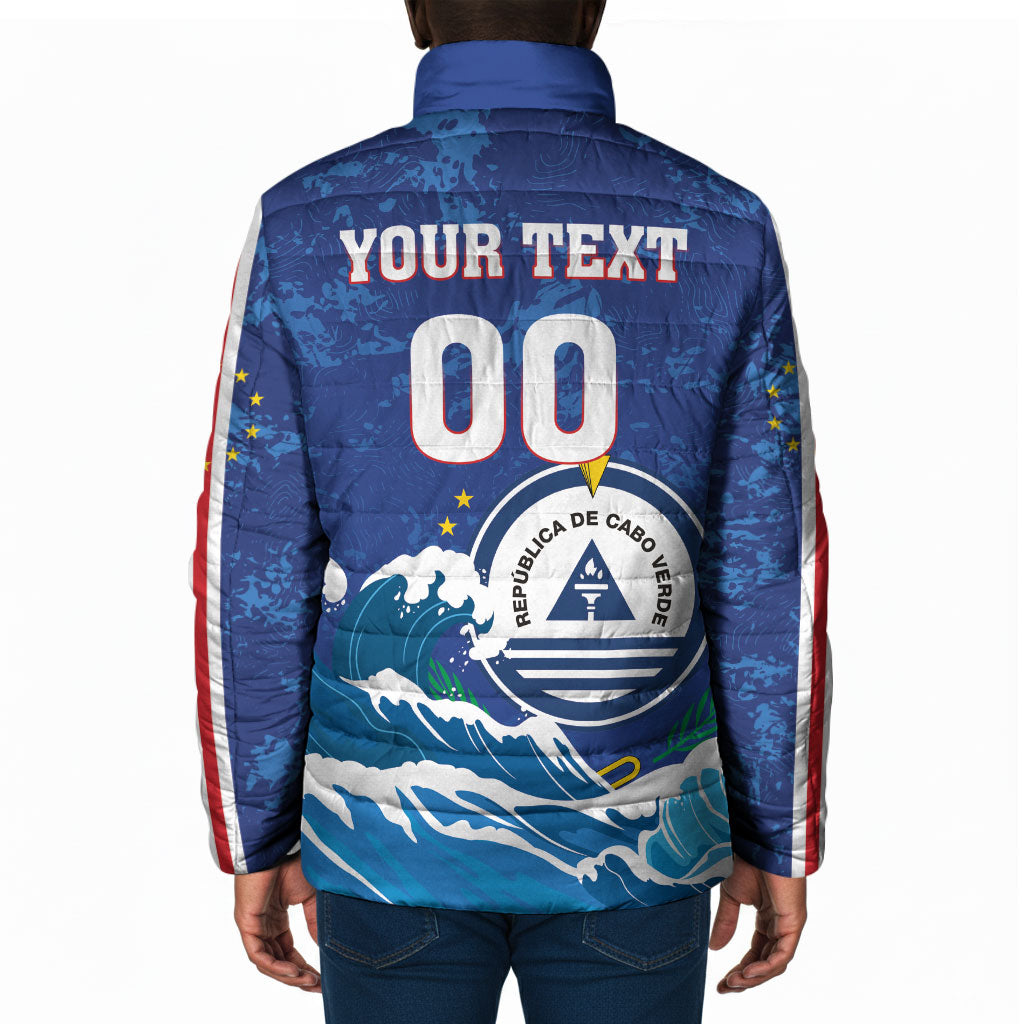 Custom Cape Verde 2026 World Football Padded Jacket Blue Sharks Come On