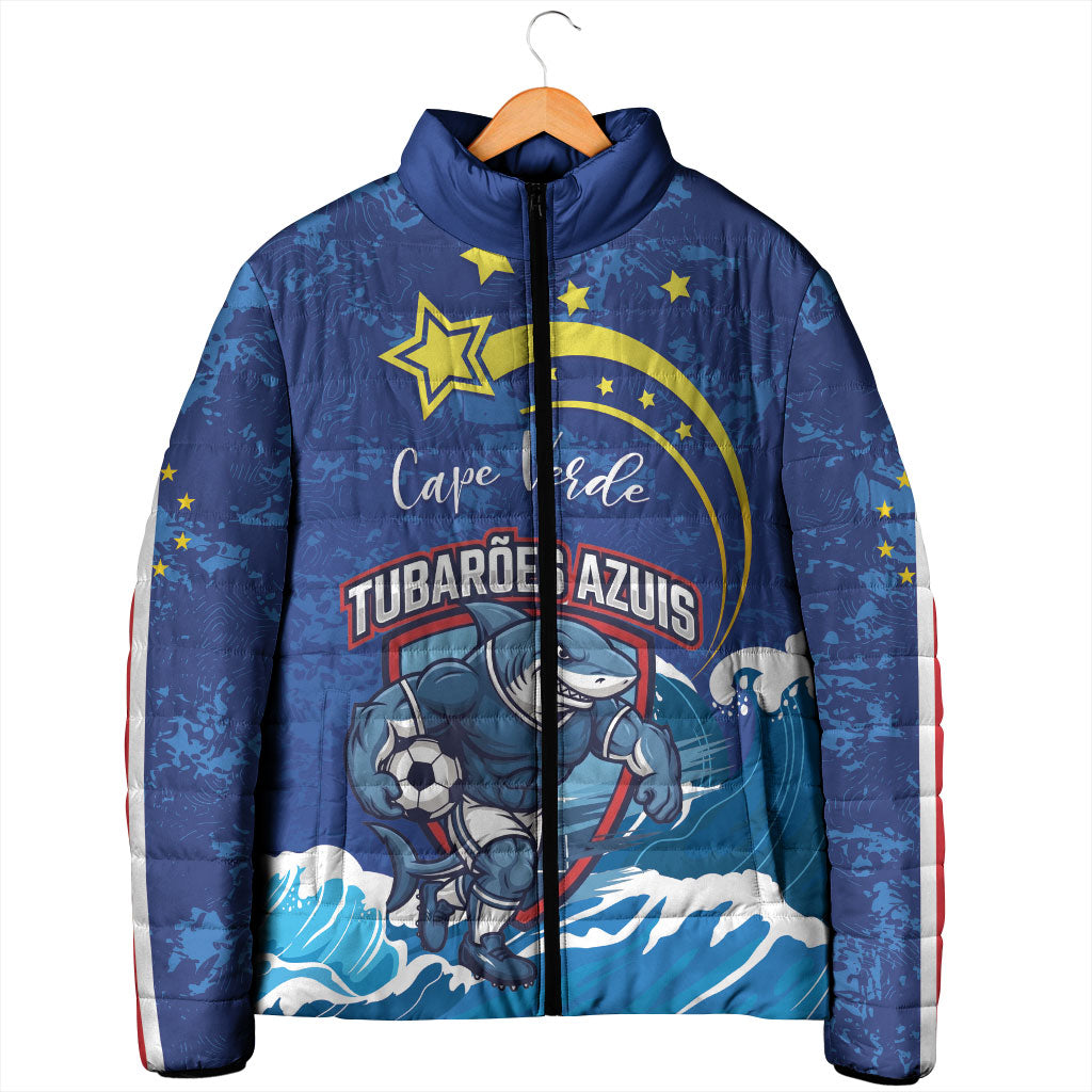Custom Cape Verde 2026 World Football Padded Jacket Blue Sharks Come On