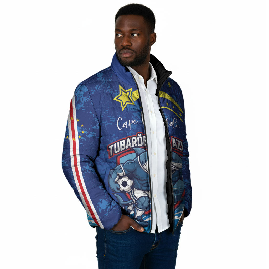 Custom Cape Verde 2026 World Football Padded Jacket Blue Sharks Come On