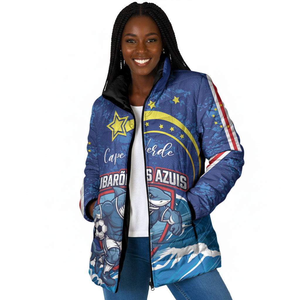 Custom Cape Verde 2026 World Football Padded Jacket Blue Sharks Come On
