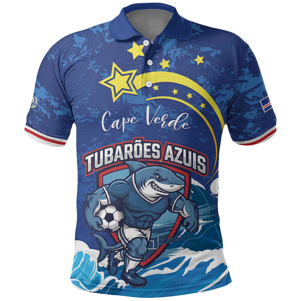Custom Cape Verde 2026 World Football Polo Shirt Blue Sharks Come On