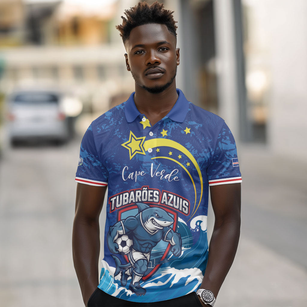 Custom Cape Verde 2026 World Football Polo Shirt Blue Sharks Come On