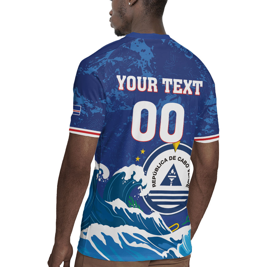 Custom Cape Verde 2026 World Football Rugby Jersey Blue Sharks Come On