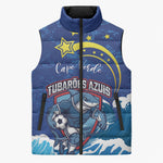 Custom Cape Verde 2026 World Football Sleeveless Puffer Jacket Blue Sharks Come On
